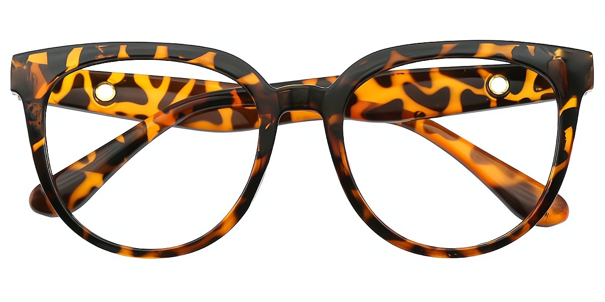 Tortoise Oval Chic Oversized Plastic Eyeglasses