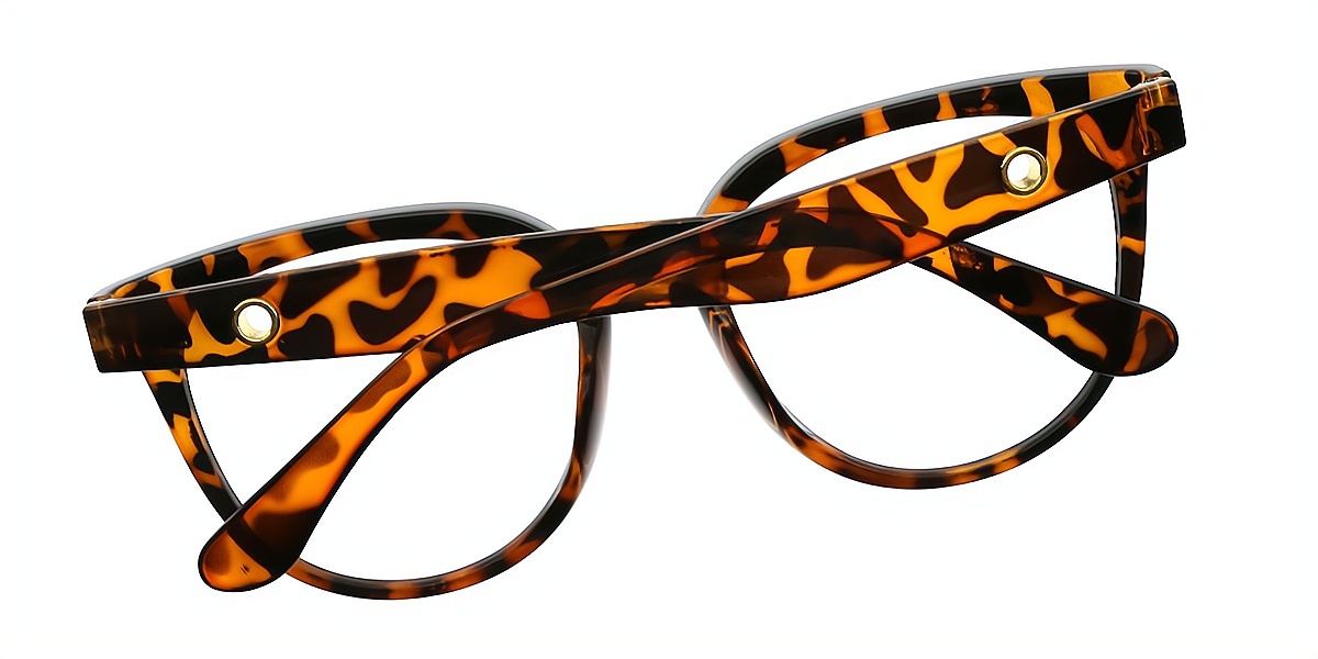 Tortoise Oval Chic Oversized Plastic Eyeglasses