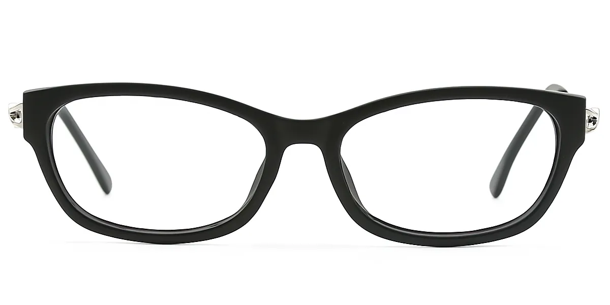 Black Rectangle Exquisite Mixed Materials Eyeglasses