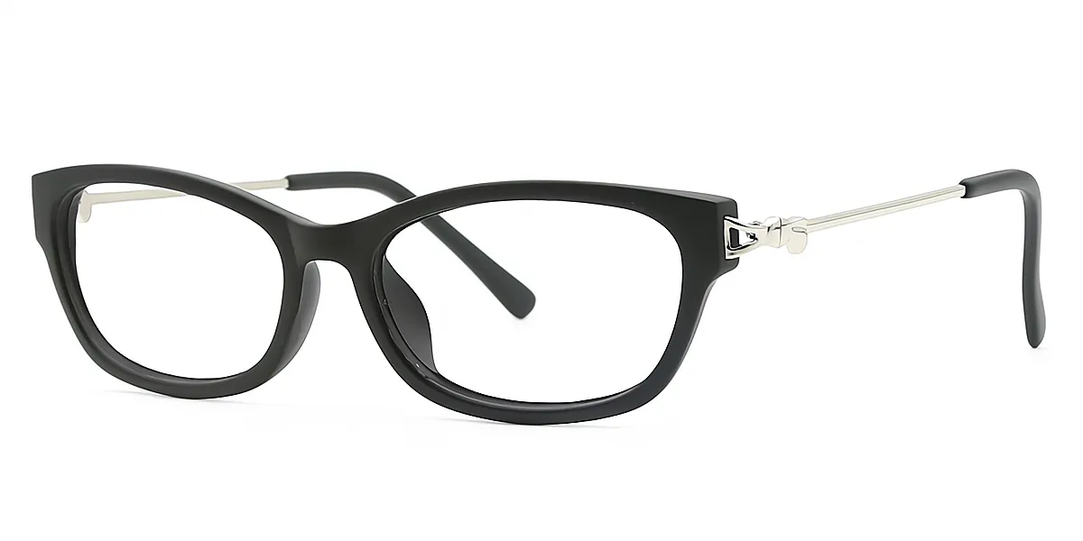 Black Rectangle Exquisite Mixed Materials Eyeglasses