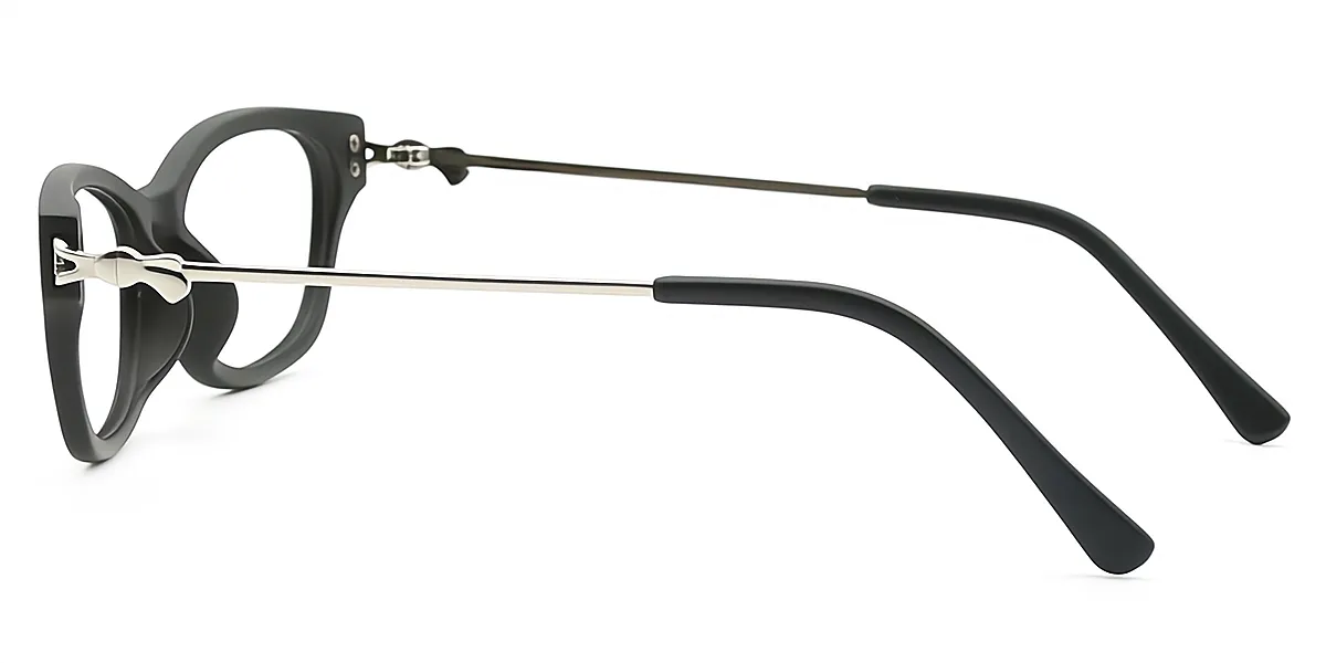 Black Rectangle Exquisite Mixed Materials Eyeglasses