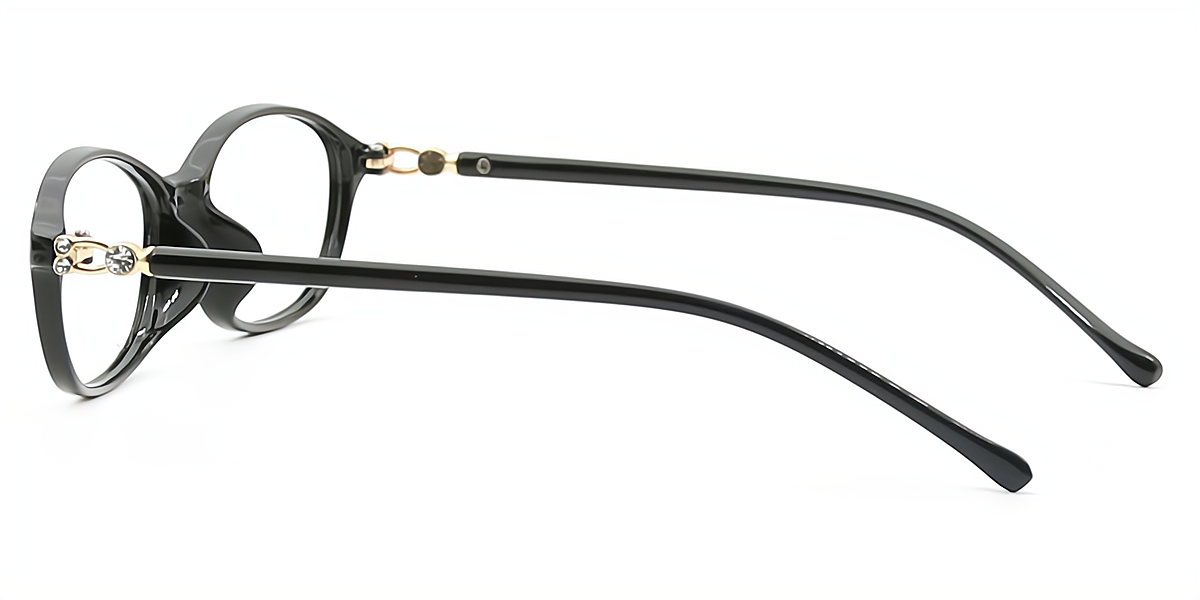 Black Oval Classic Lightweight Plastic Eyeglasses