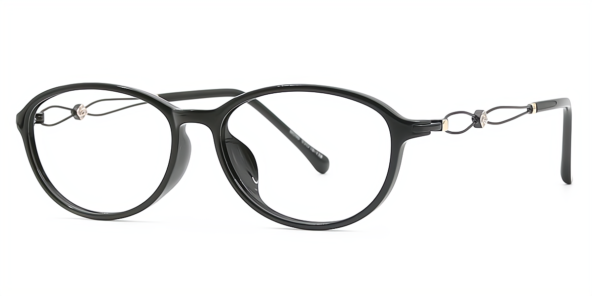 Black Oval Classic TR90 Eyeglasses