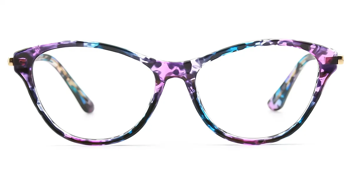 Floral Cat Eye Exquisite Mixed Materials Eyeglasses