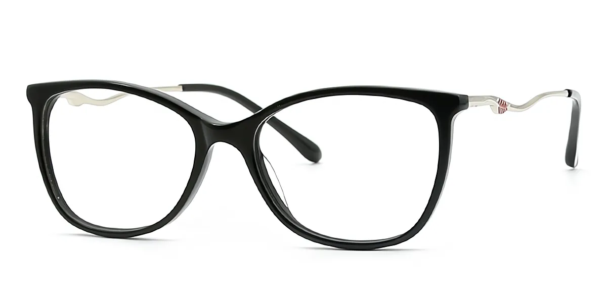 Black Rectangle Chic TR90 Eyeglasses