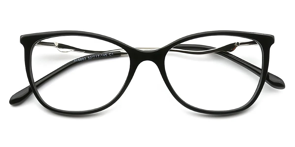 Black Rectangle Chic TR90 Eyeglasses