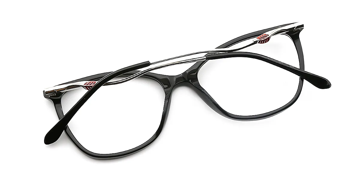 Black Rectangle Chic TR90 Eyeglasses