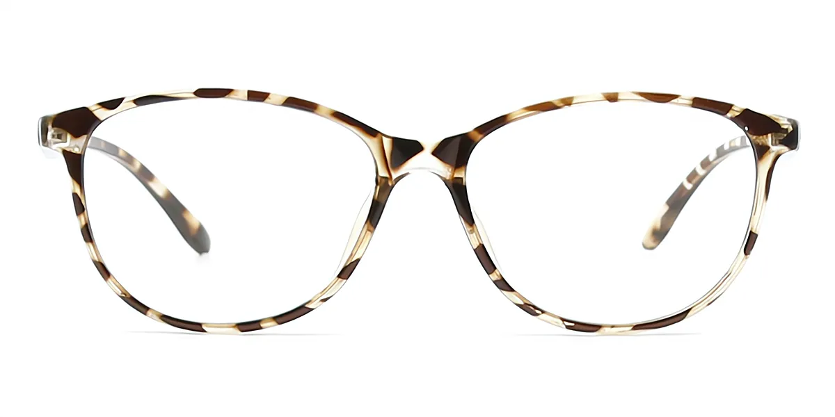 Tortoise Oval Exquisite Horn TR90 Eyeglasses