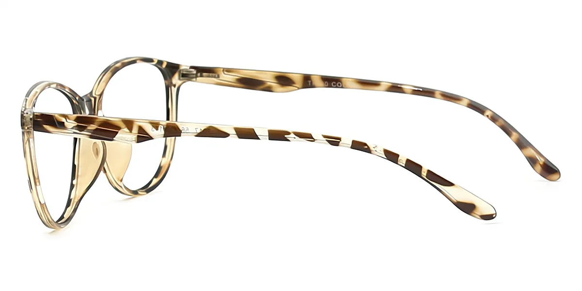 Tortoise Oval Exquisite Horn TR90 Eyeglasses