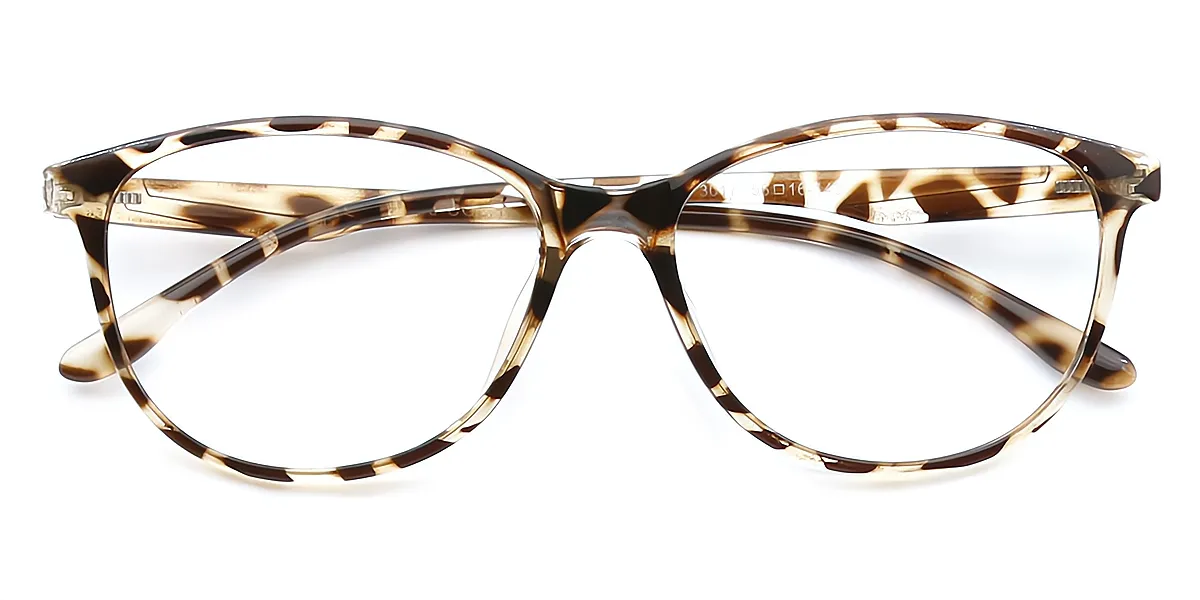 Tortoise Oval Exquisite Horn TR90 Eyeglasses
