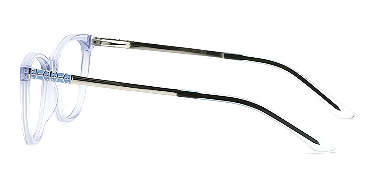 Blue Oval Exquisite Horn Acetate Eyeglasses
