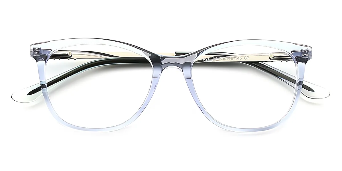 Blue Oval Exquisite Horn Acetate Eyeglasses