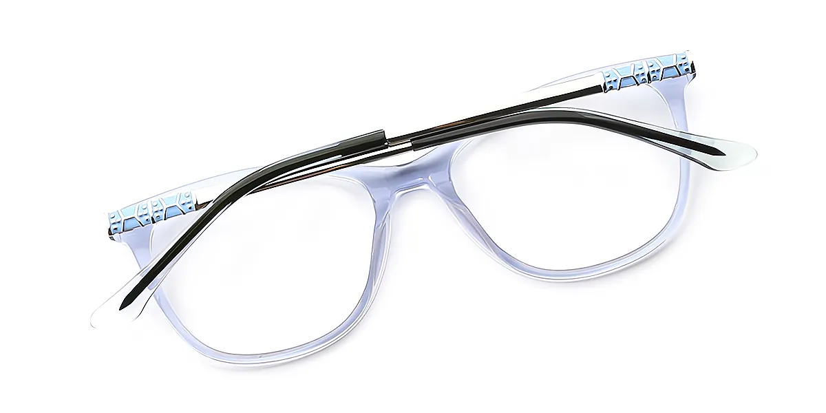 Blue Oval Exquisite Horn Acetate Eyeglasses