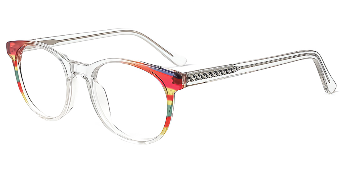 Clear Oval Exquisite Horn Acetate Eyeglasses