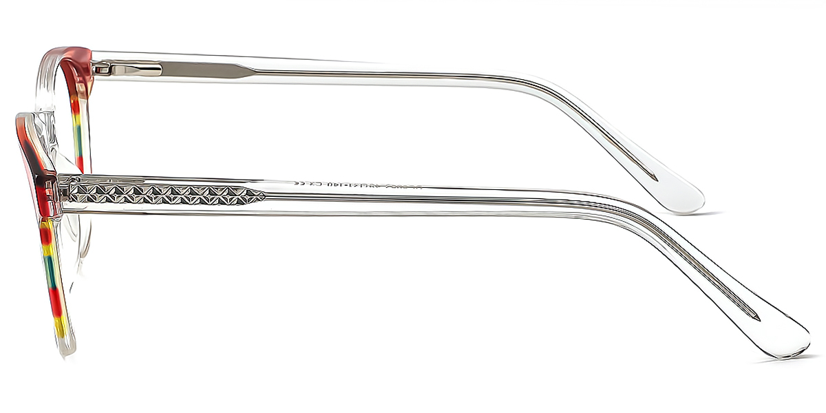 Clear Oval Exquisite Horn Acetate Eyeglasses