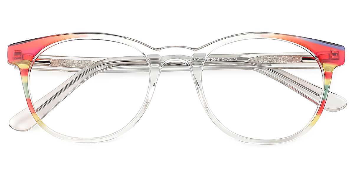 Clear Oval Exquisite Horn Acetate Eyeglasses