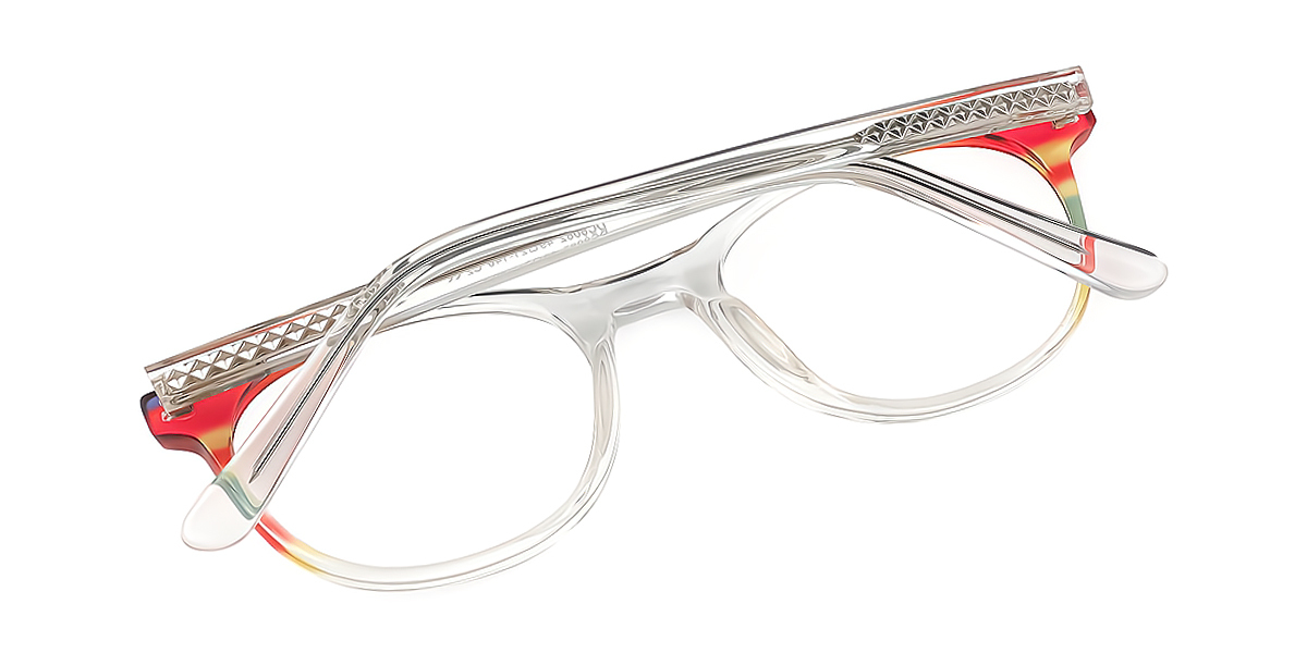 Clear Oval Exquisite Horn Acetate Eyeglasses