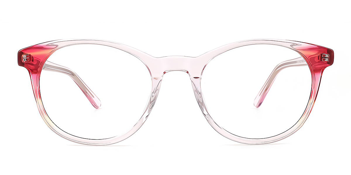 Pink Oval Exquisite Horn Acetate Eyeglasses