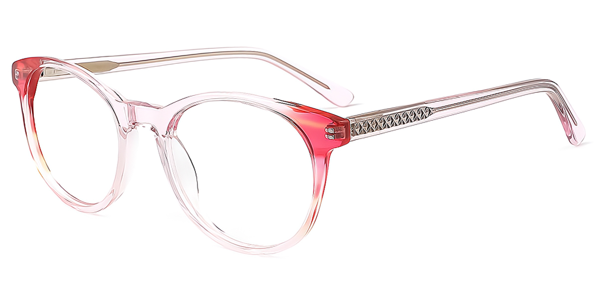 Pink Oval Exquisite Horn Acetate Eyeglasses
