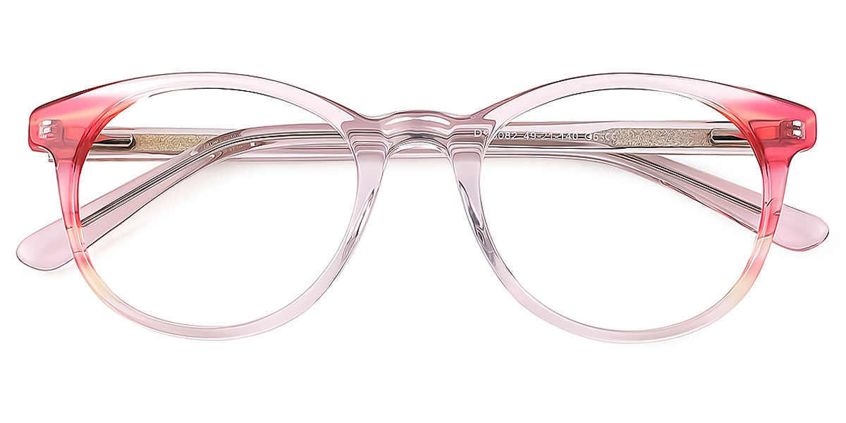 Pink Oval Exquisite Horn Acetate Eyeglasses