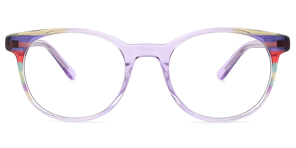 Purple Oval Exquisite Horn Acetate Eyeglasses