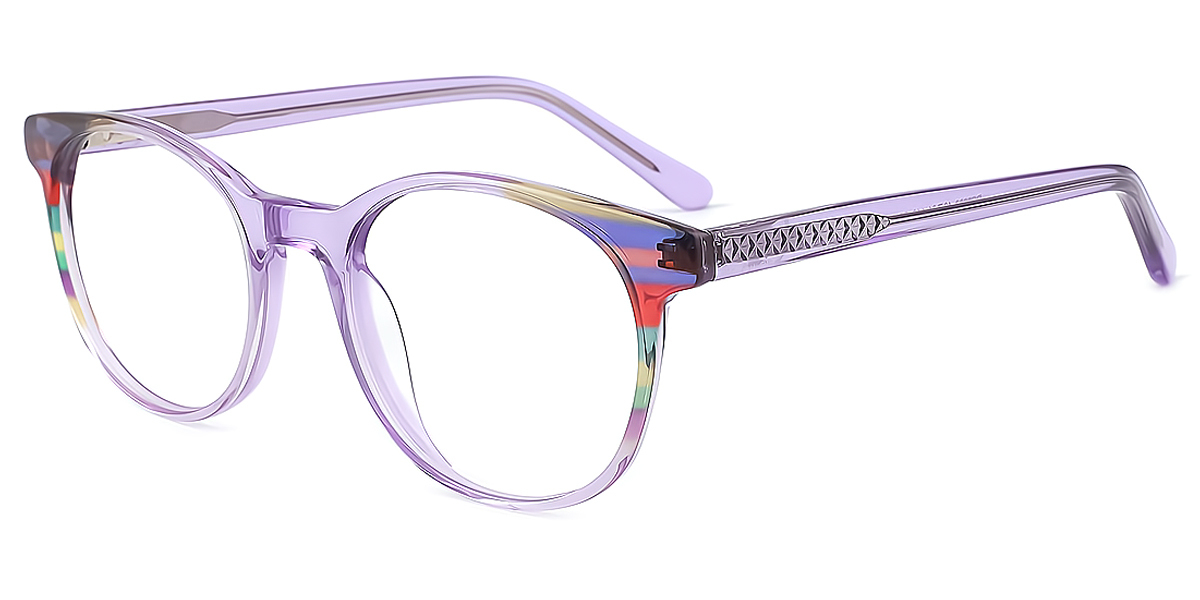 Purple Oval Exquisite Horn Acetate Eyeglasses