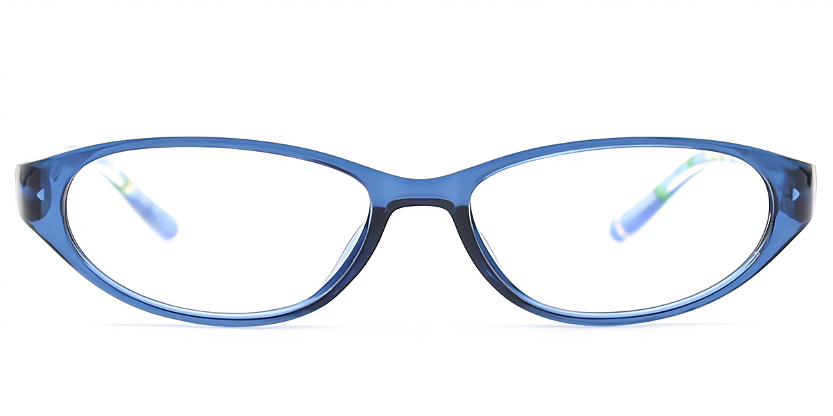 Blue Oval Retro Plastic Eyeglasses