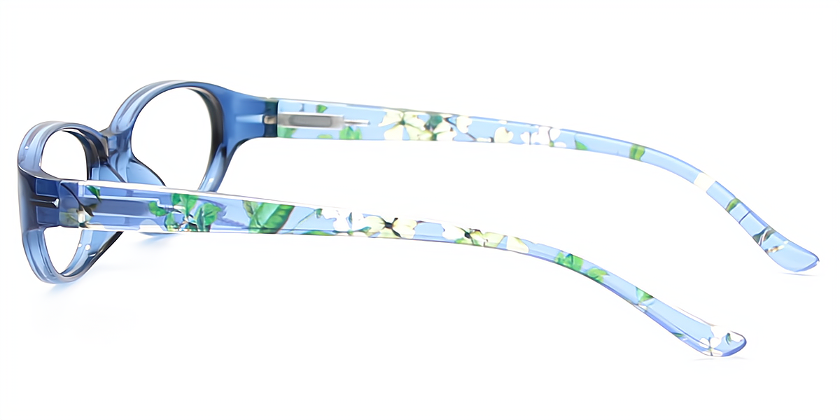 Blue Oval Retro Plastic Eyeglasses