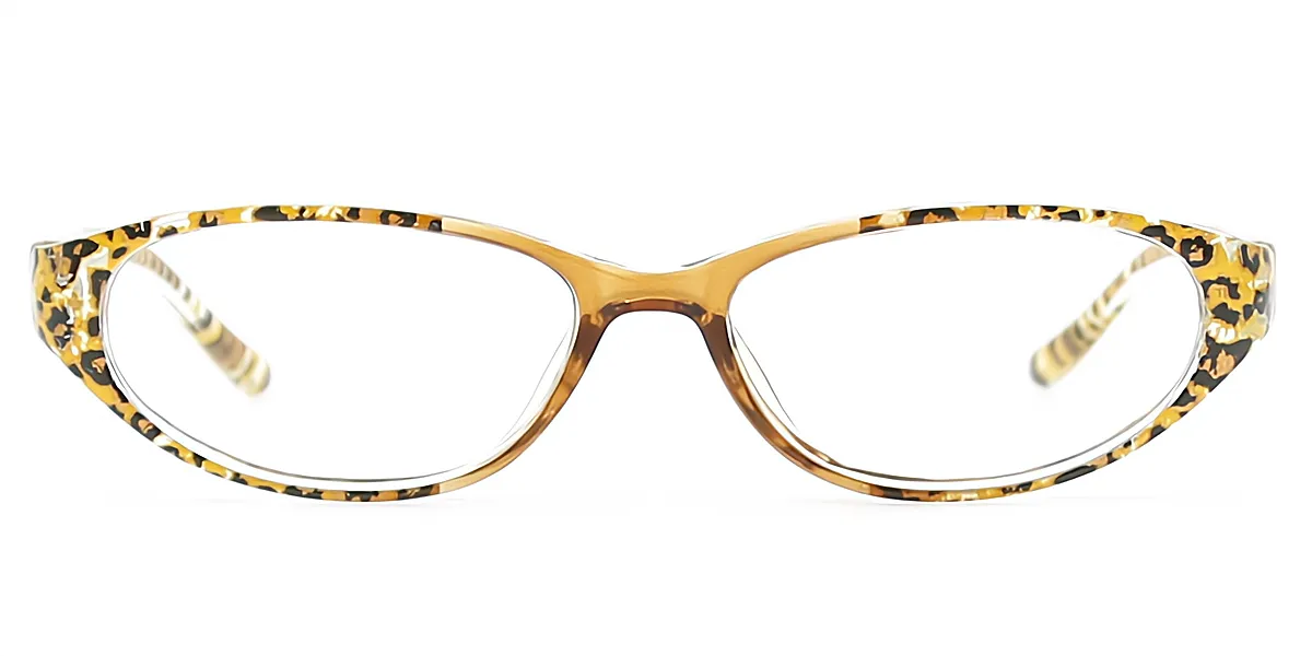Tortoise Oval Retro Plastic Eyeglasses
