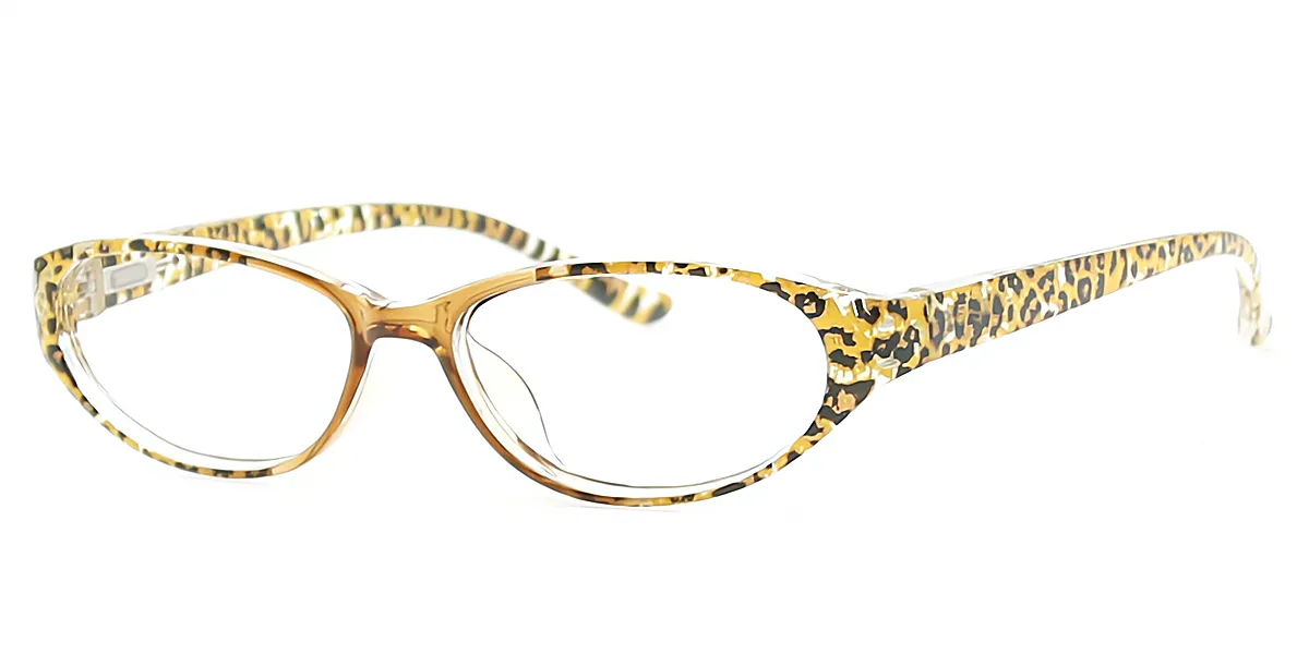 Tortoise Oval Retro Plastic Eyeglasses