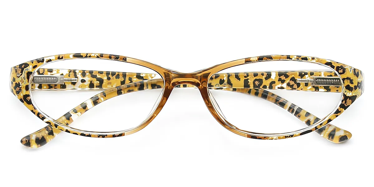 Tortoise Oval Retro Plastic Eyeglasses