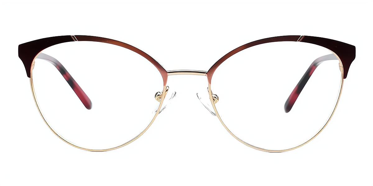 Red Mix Cat Eye Unique Metal Eyeglasses