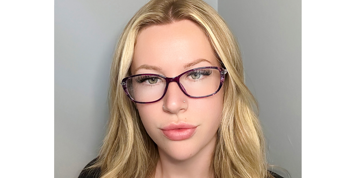 Purple Floral Rectangle Exquisite TR90 Eyeglasses