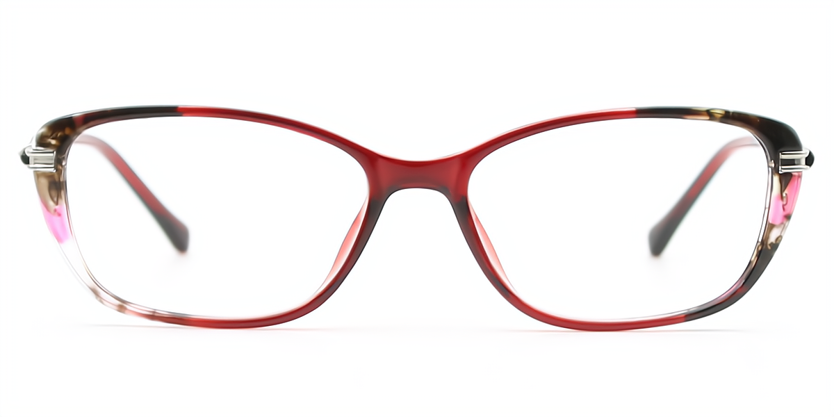 Red Floral Rectangle Exquisite TR90 Eyeglasses