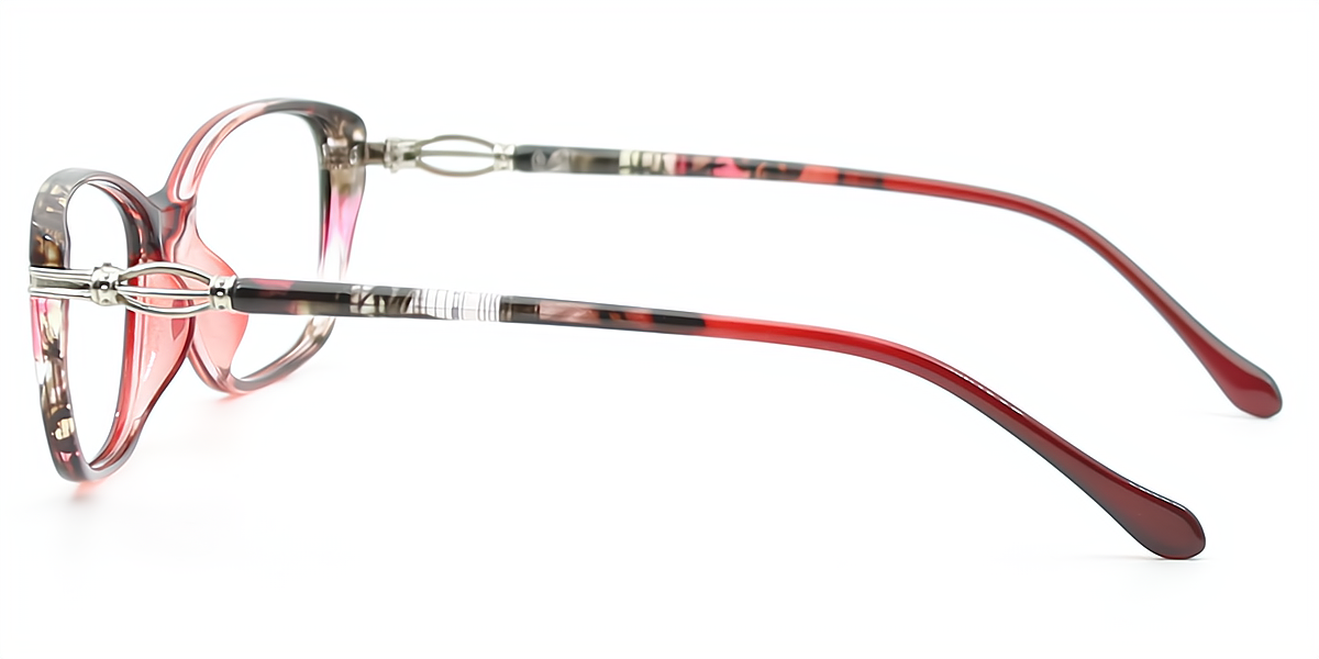 Red Floral Rectangle Exquisite TR90 Eyeglasses