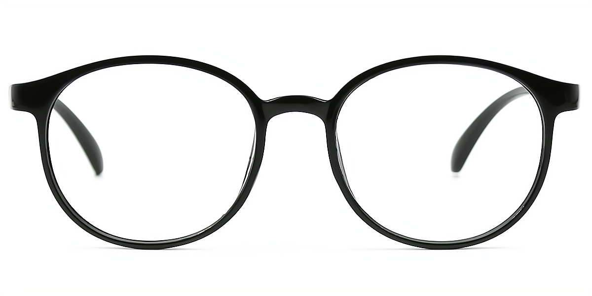Black Oval Simple Plastic Eyeglasses