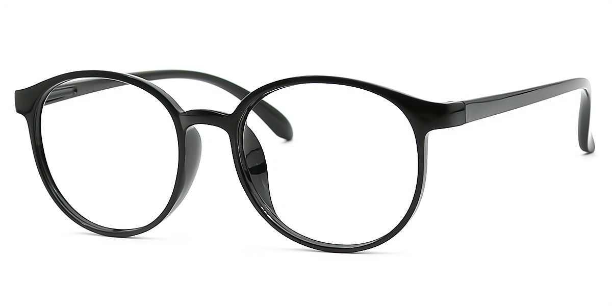 Black Oval Simple Plastic Eyeglasses