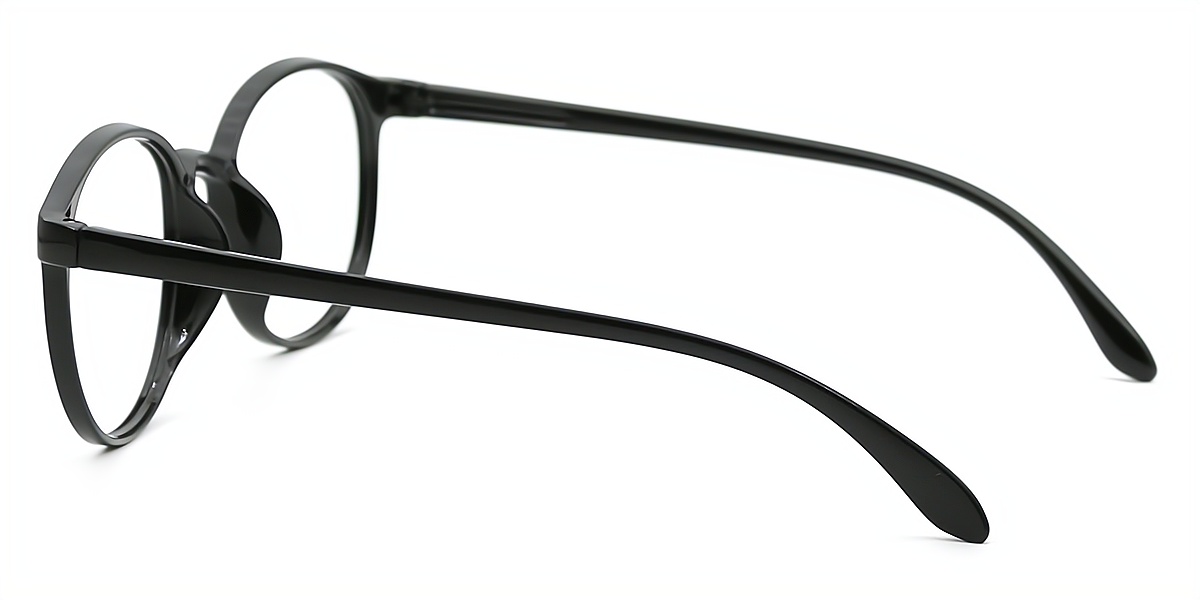 Black Oval Simple Plastic Eyeglasses