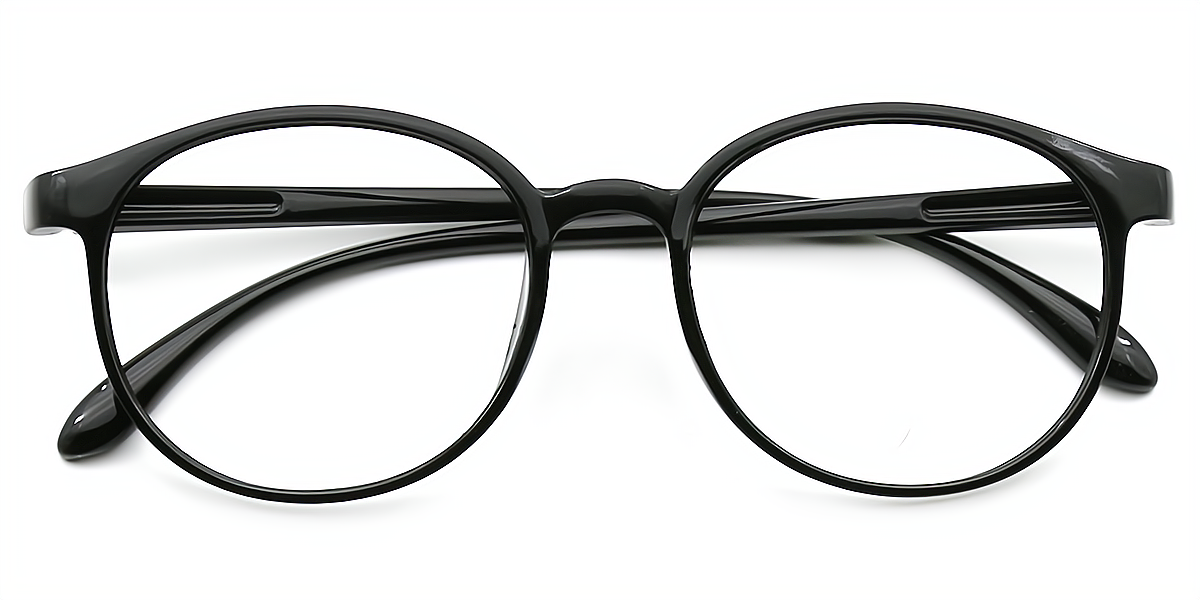 Black Oval Simple Plastic Eyeglasses