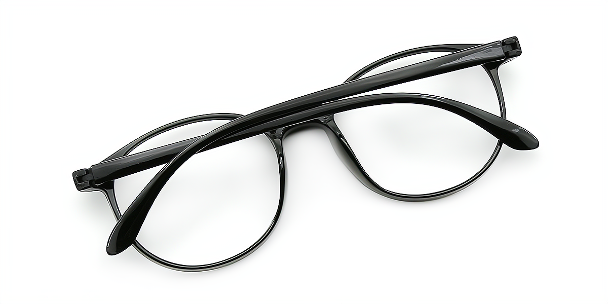 Black Oval Simple Plastic Eyeglasses