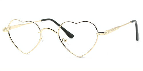 Heart Gold Eyeglasses