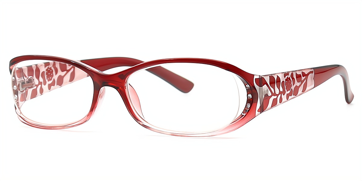 Gaia Red Rectangle Modish Plastic Eyeglasses | Muukal.com