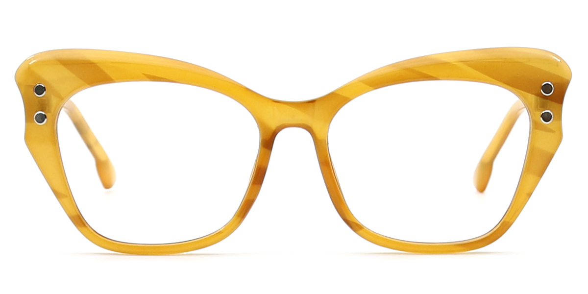Yellow Butterfly Unique Plastic Eyeglasses