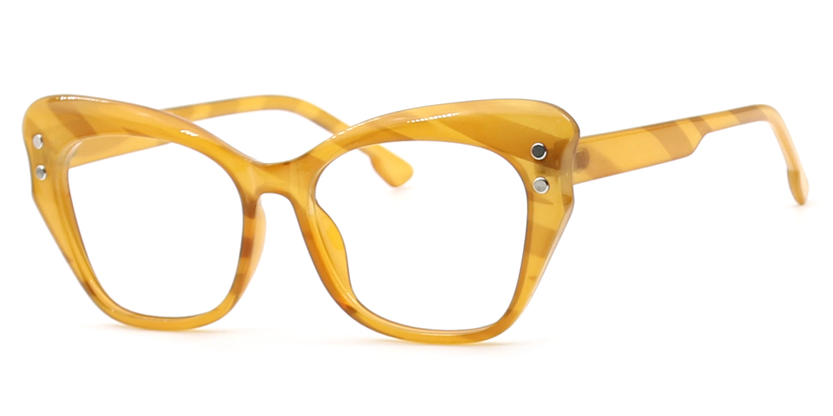 Yellow Butterfly Unique Plastic Eyeglasses