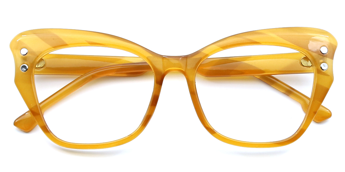 Yellow Butterfly Unique Plastic Eyeglasses