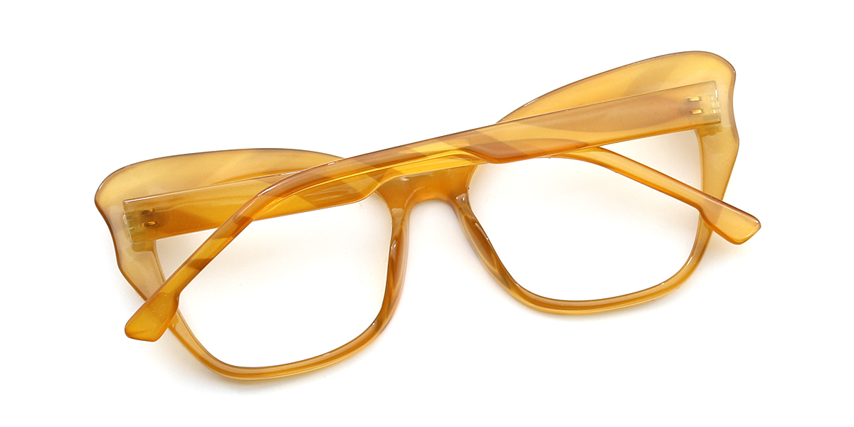 Yellow Butterfly Unique Plastic Eyeglasses