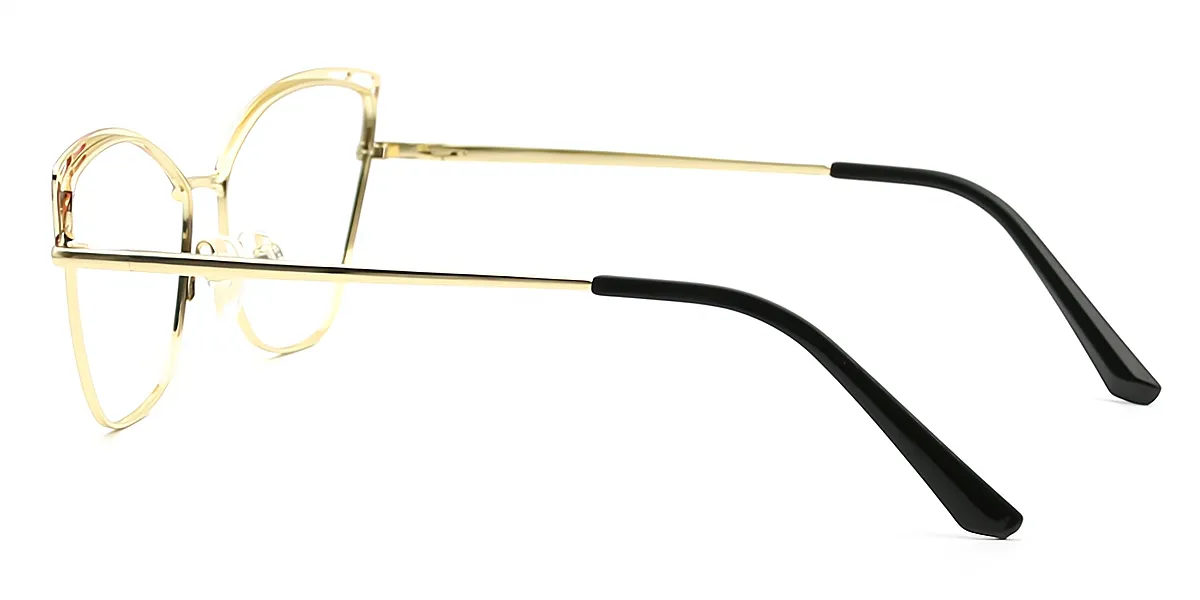 Pink Cat Eye Exquisite Metal Eyeglasses