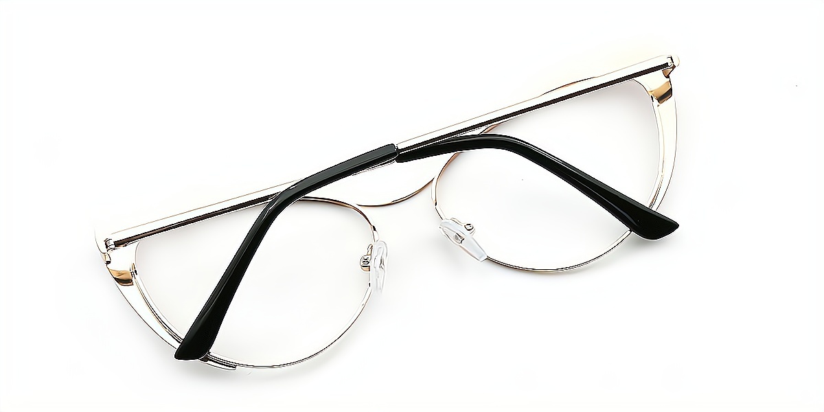 Red Cat Eye Unique Metal Eyeglasses