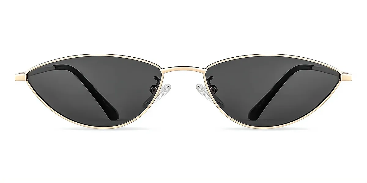 Black Geometric Unique Narrow Metal Eyeglasses