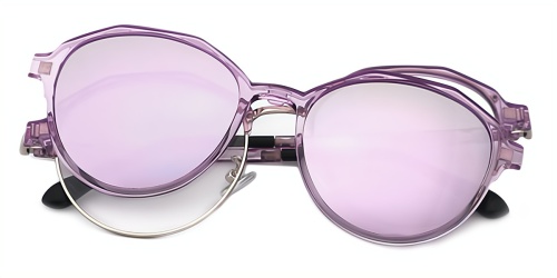Purple Oval Unique Full-rim Mix & Match Large Glasses for female
